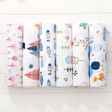 Load image into Gallery viewer, Baby Blanket Bath Towel Bamboo Swaddle Blanket Diaper Gauze Muslin Blanket 120 Baby Blankets Newborn Blanket Swaddle Cotton