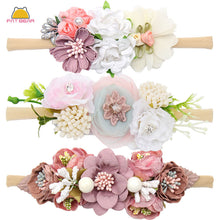 Load image into Gallery viewer, Peral  Baby Headbands Flower For Girls Handmade Bundle Nylon Elastic  Hair Band Baby Hairband Headdress Newborn Hair Accessories
