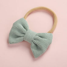 Load image into Gallery viewer, Baby Headband Bow Headbands For Girl Corduroy Head Band Thin Nylon Hairband Newborn Kids Toddler Hair Accessories Spring Summer

