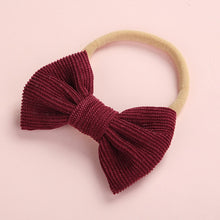Load image into Gallery viewer, Baby Headband Bow Headbands For Girl Corduroy Head Band Thin Nylon Hairband Newborn Kids Toddler Hair Accessories Spring Summer
