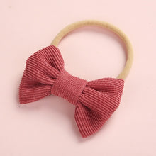 Load image into Gallery viewer, Baby Headband Bow Headbands For Girl Corduroy Head Band Thin Nylon Hairband Newborn Kids Toddler Hair Accessories Spring Summer
