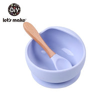 Load image into Gallery viewer, Let'S Make 1set Silicone Baby Feeding Set Waterproof Spoon Non-Slip Feedings Silicone Bowl Tableware Baby Products Baby Plate
