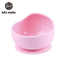 Load image into Gallery viewer, Let'S Make 1set Silicone Baby Feeding Set Waterproof Spoon Non-Slip Feedings Silicone Bowl Tableware Baby Products Baby Plate
