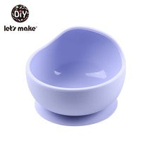 Load image into Gallery viewer, Let'S Make 1set Silicone Baby Feeding Set Waterproof Spoon Non-Slip Feedings Silicone Bowl Tableware Baby Products Baby Plate
