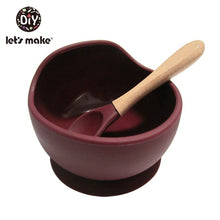 Load image into Gallery viewer, Let'S Make 1set Silicone Baby Feeding Set Waterproof Spoon Non-Slip Feedings Silicone Bowl Tableware Baby Products Baby Plate
