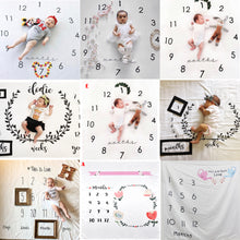 Load image into Gallery viewer, Newborn baby Monthly Growth Milestone Blanket photography props Background Cloth Commemorate Rug Girls Boy blanket Kids Shooting
